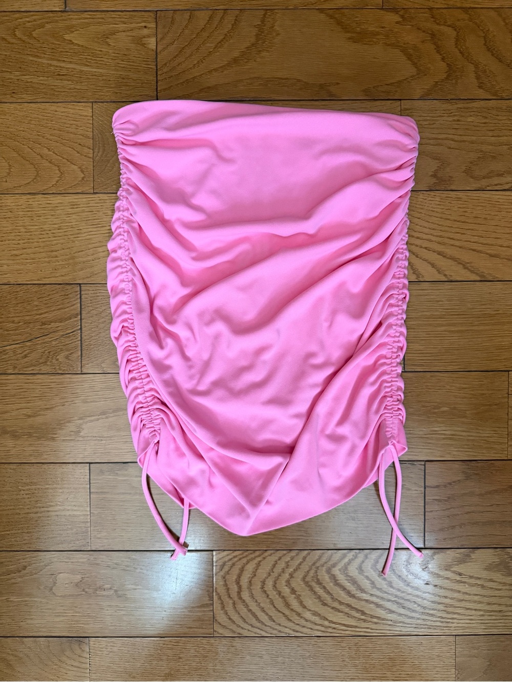 Zara Pink Ruched Mini Skirt with Side Ties
